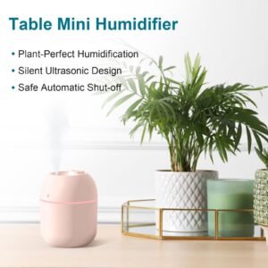 Portable Mini  Humidifier, 220ml,Small Cool Mist Humidifier, USB Personal Desktop Humidifier For Bedroom Travel Office Home Random Colors